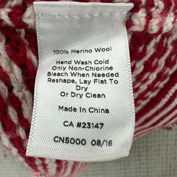 Talbots Open Cardigan Women's Size Small Red White Sweater Pure Merino Wool - Picture 12 of 12